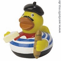 CityDuck Franreich, ein Werbeartikel Quietscheentchen als Souvenier im Online-Katalog