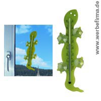 Fensterthermometer Gecko / Werbeartikel Thermometer mit Werbeaufdruck