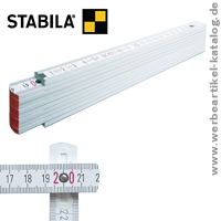 Werbeartikel Zollstock Stabila Serie 700, bedruckt mit Ihrem Logo, Farbe weiß