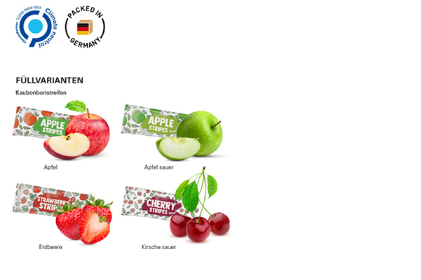 Werbekarte Midi Fruit Stripes, als Streuartikel mit Ihrem Logo bedruckt!