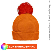 Schicke Werbemtze mit Ihrem Logo - Pompom Hat with Brim 