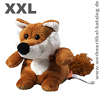 XXL Schmoozie Fuchs, Werbemittel zum Displayreinigen.